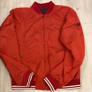 Prada Men's Vibrant Red Re nylon Bomber Jacket